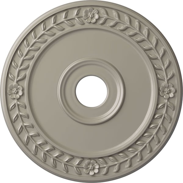 Ekena Millwork Wreath Ceiling Medallion (Fits Canopies up to 6"), 21 1/8"OD x 3 5/8"ID x 7/8"P, Pearl White CM21WRPWS - main